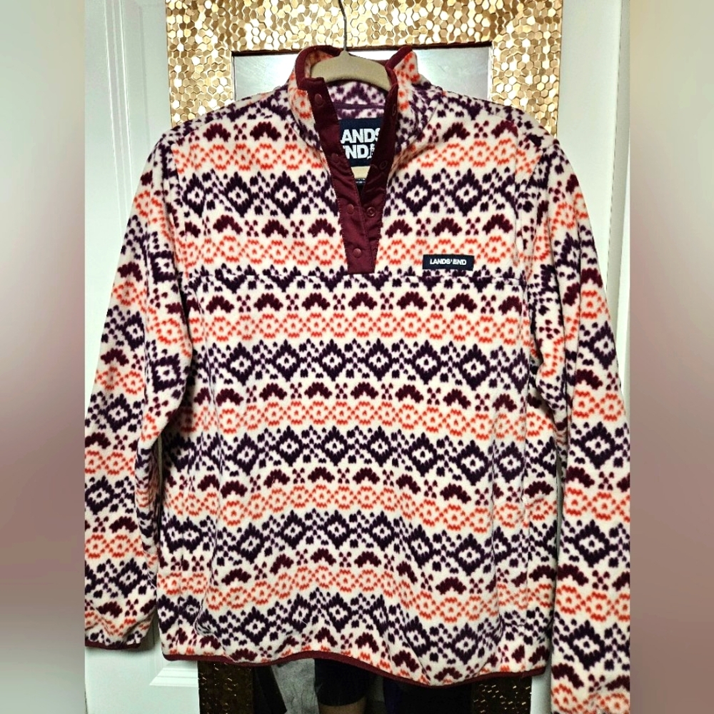 Lands End Pullover Fleece Jacket